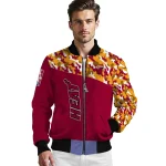 customized miami heat camouflage style red bomber jacket best selling