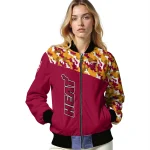 customized miami heat camouflage style red bomber jacket best selling
