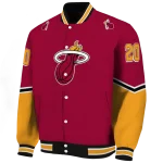 customized miami heat chevron style red varsity jacket best selling