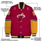 customized miami heat chevron style red varsity jacket best selling