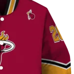 customized miami heat chevron style red varsity jacket best selling
