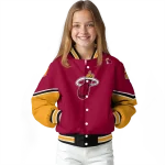customized miami heat chevron style red varsity jacket best selling