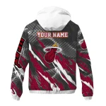 customized miami heat claw mesh red gray windbreaker jacket best selling