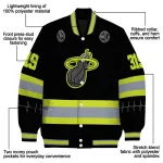 customized miami heat heartbeat accent black green varsity jacket best selling