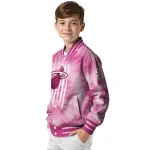 customized miami heat pink tie dye pink varsity jacket best selling