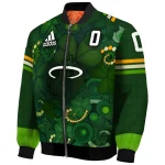 customized miami heat shamrock vortex green bomber jacket best selling