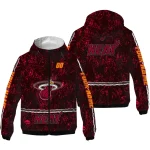 customized miami heat shards cluster red windbreaker jacket best selling