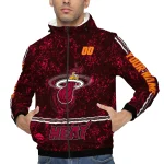 customized miami heat shards cluster red windbreaker jacket best selling