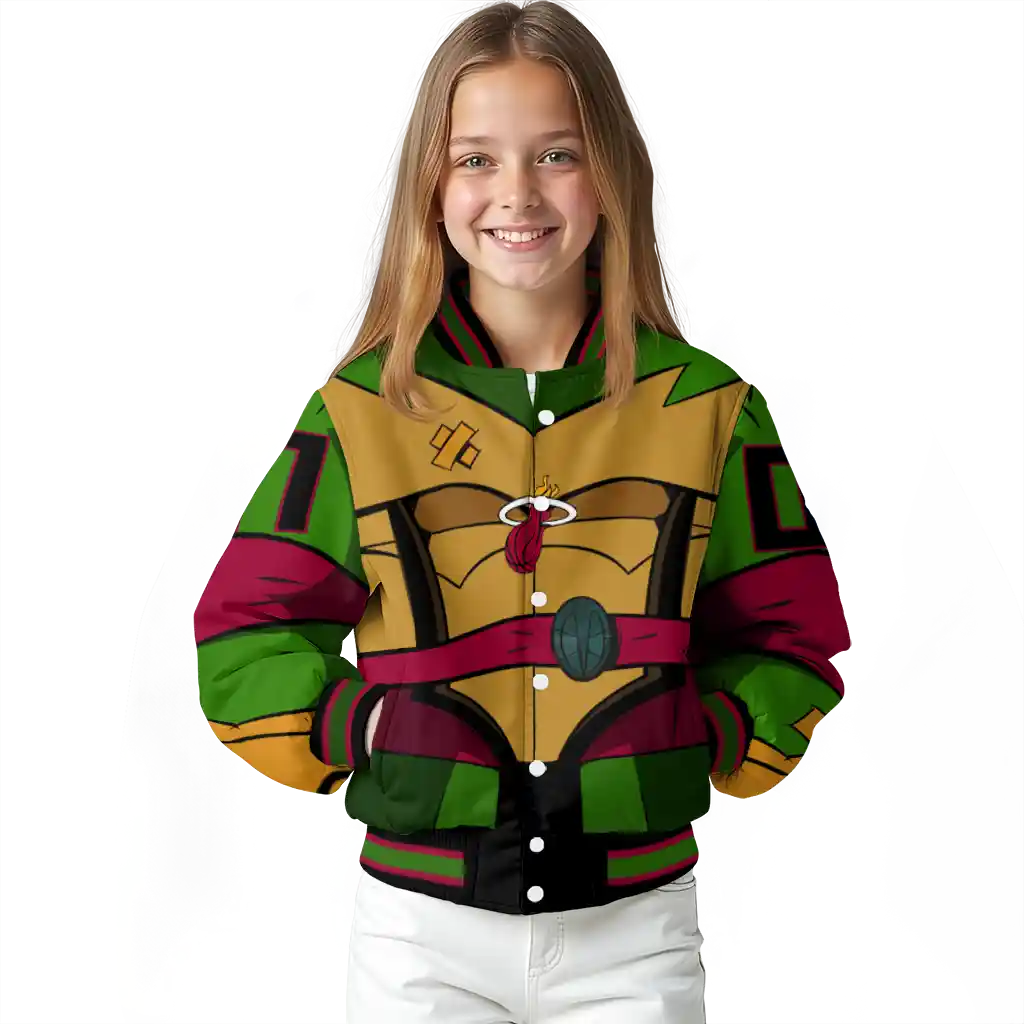 customized miami heat turtle armor varsity jacket top rated customized miami heat turtle armor varsity jacket top rated