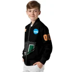customized miami hurricanes claw shred black bomber jacket best selling
