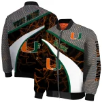 customized miami hurricanes electric flash orange bomber jacket best selling