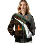 customized miami hurricanes electric flash orange bomber jacket best selling