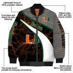 customized miami hurricanes electric flash orange bomber jacket best selling