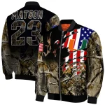 customized miami hurricanes patriot deer camouflage bomber jacket best selling