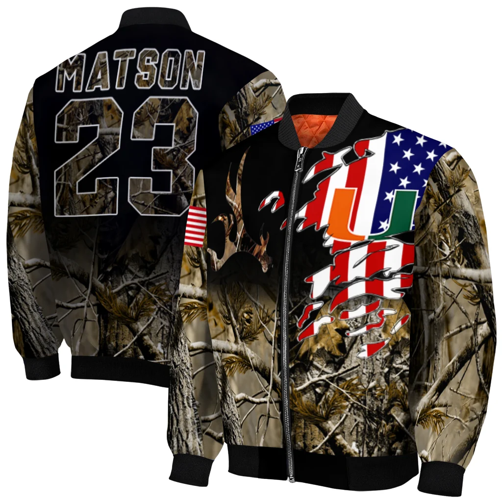 customized miami hurricanes patriot deer camouflage bomber jacket best selling customized miami hurricanes patriot deer camouflage bomber jacket best selling