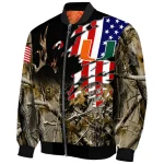 customized miami hurricanes patriot deer camouflage bomber jacket best selling