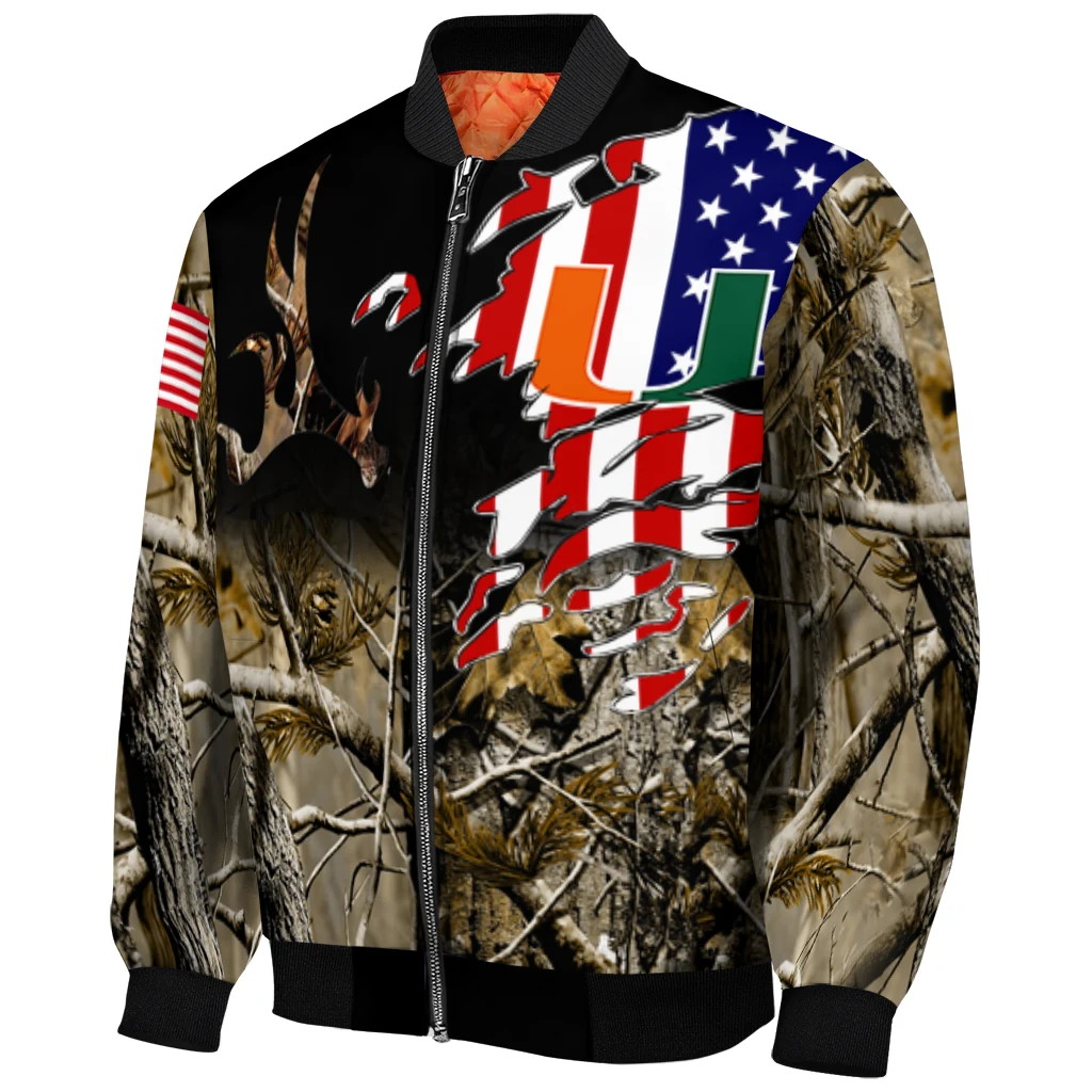 customized miami hurricanes patriot deer camouflage bomber jacket fashion forward customized miami hurricanes patriot deer camouflage bomber jacket fashion forward