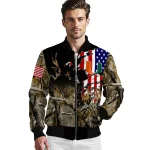 customized miami hurricanes patriot deer camouflage bomber jacket best selling