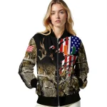 customized miami hurricanes patriot deer camouflage bomber jacket best selling