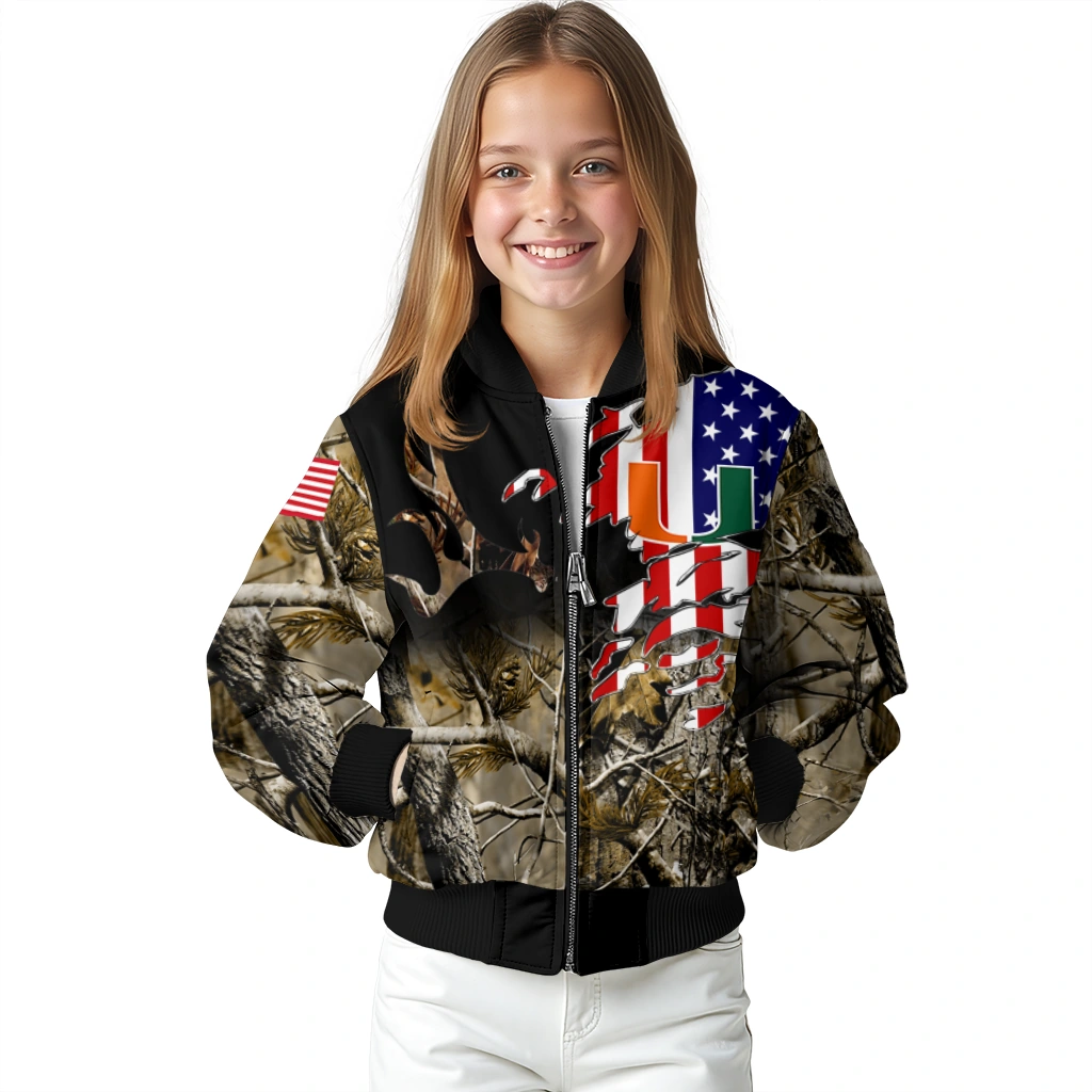 customized miami hurricanes patriot deer camouflage bomber jacket top rated customized miami hurricanes patriot deer camouflage bomber jacket top rated