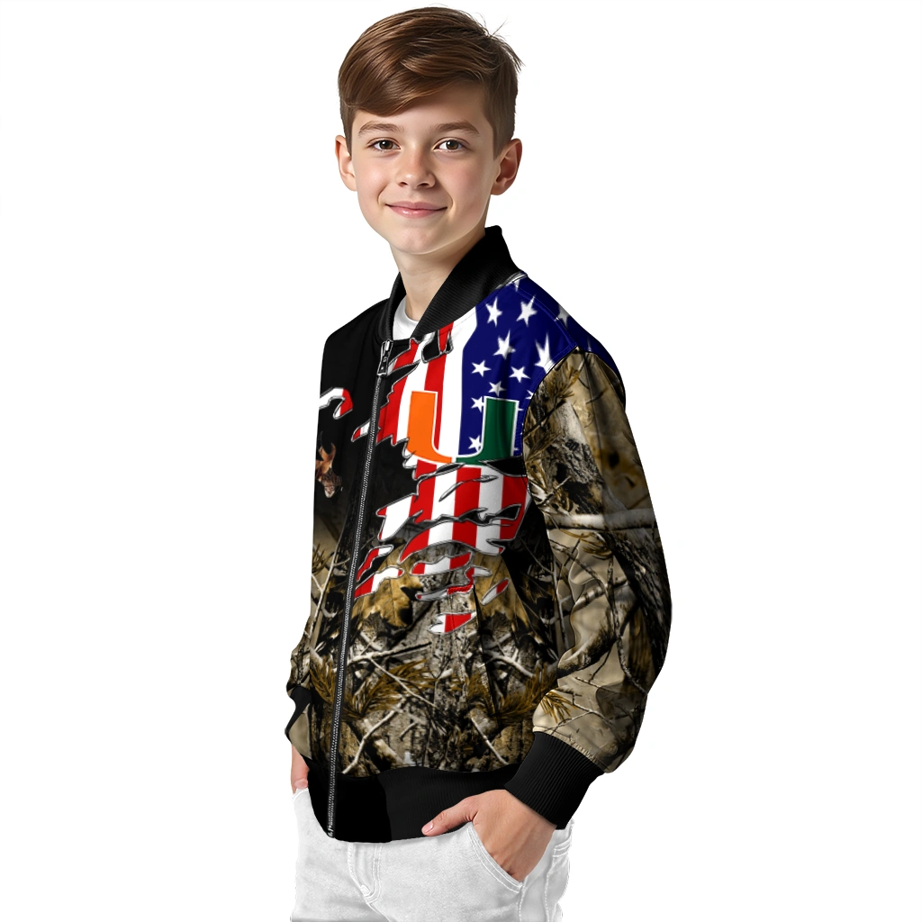 customized miami hurricanes patriot deer camouflage bomber jacket trendy customized miami hurricanes patriot deer camouflage bomber jacket trendy