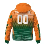 customized miami hurricanes pattern layers orange windbreaker jacket best selling