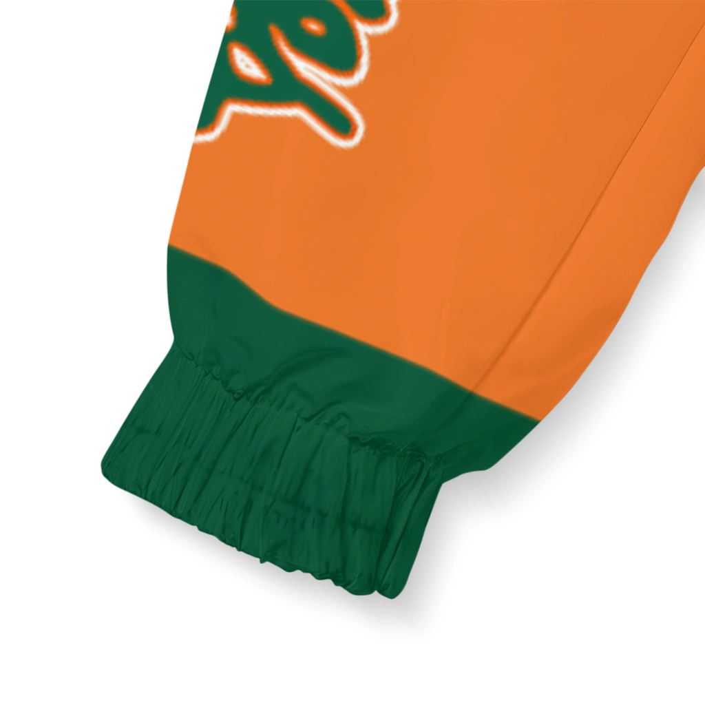 customized miami hurricanes pattern layers orange windbreaker jacket latest model customized miami hurricanes pattern layers orange windbreaker jacket latest model