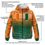 customized miami hurricanes pattern layers orange windbreaker jacket best selling