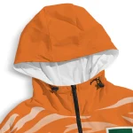 customized miami hurricanes pattern layers orange windbreaker jacket best selling