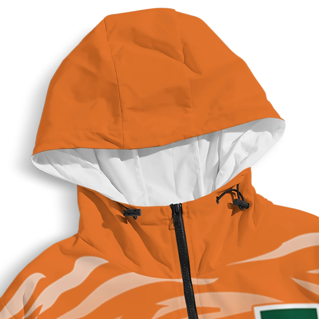 customized miami hurricanes pattern layers orange windbreaker jacket premium grade customized miami hurricanes pattern layers orange windbreaker jacket premium grade