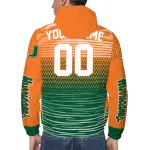 customized miami hurricanes pattern layers orange windbreaker jacket best selling