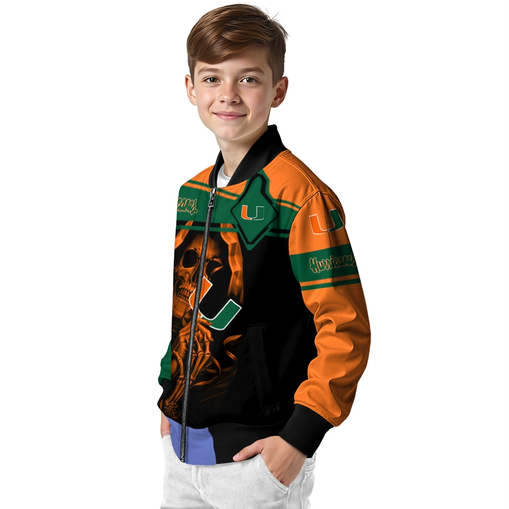 customized miami hurricanes reaper hands orange black bomber jacket trendy customized miami hurricanes reaper hands orange black bomber jacket trendy