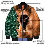 customized miami hurricanes skull cluster orange bomber jacket best selling