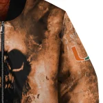 customized miami hurricanes skull cluster orange bomber jacket best selling