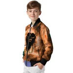 customized miami hurricanes skull cluster orange bomber jacket best selling