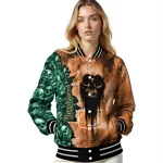 customized miami hurricanes skull cluster orange varsity jacket best selling