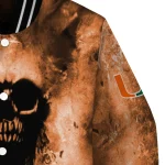 customized miami hurricanes skull cluster orange varsity jacket best selling