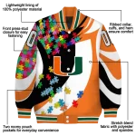 customized miami hurricanes stars and stripes slashes orange varsity jacket best selling