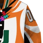 customized miami hurricanes stars and stripes slashes orange varsity jacket best selling