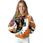 customized miami hurricanes stars and stripes slashes orange varsity jacket best selling