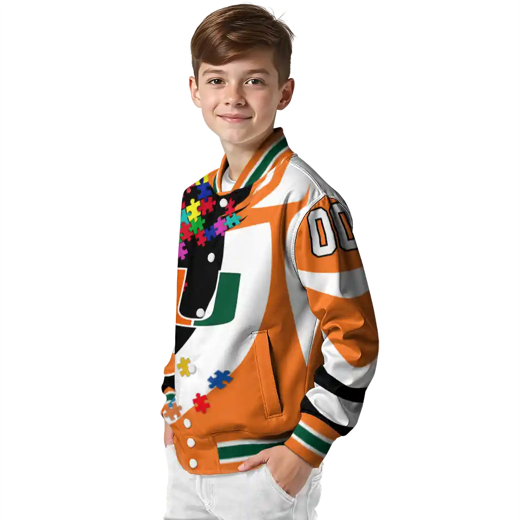 customized miami hurricanes stars and stripes slashes orange varsity jacket trendy customized miami hurricanes stars and stripes slashes orange varsity jacket trendy