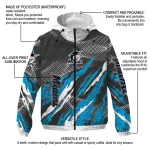 customized miami marlins claw mesh blue gray windbreaker jacket best selling