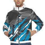 customized miami marlins claw mesh blue gray windbreaker jacket best selling