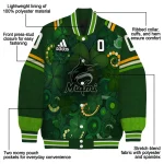 customized miami marlins shamrock vortex green varsity jacket best selling