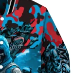 customized miami marlins skull horde blue varsity jacket best selling