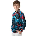 customized miami marlins skull horde blue varsity jacket best selling