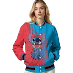 customized miami marlins stitch laughing blue varsity jacket best selling