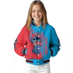 customized miami marlins stitch laughing blue varsity jacket best selling