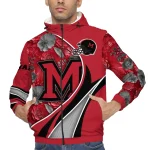 customized miami redhawks blossoms helmet red windbreaker jacket best selling