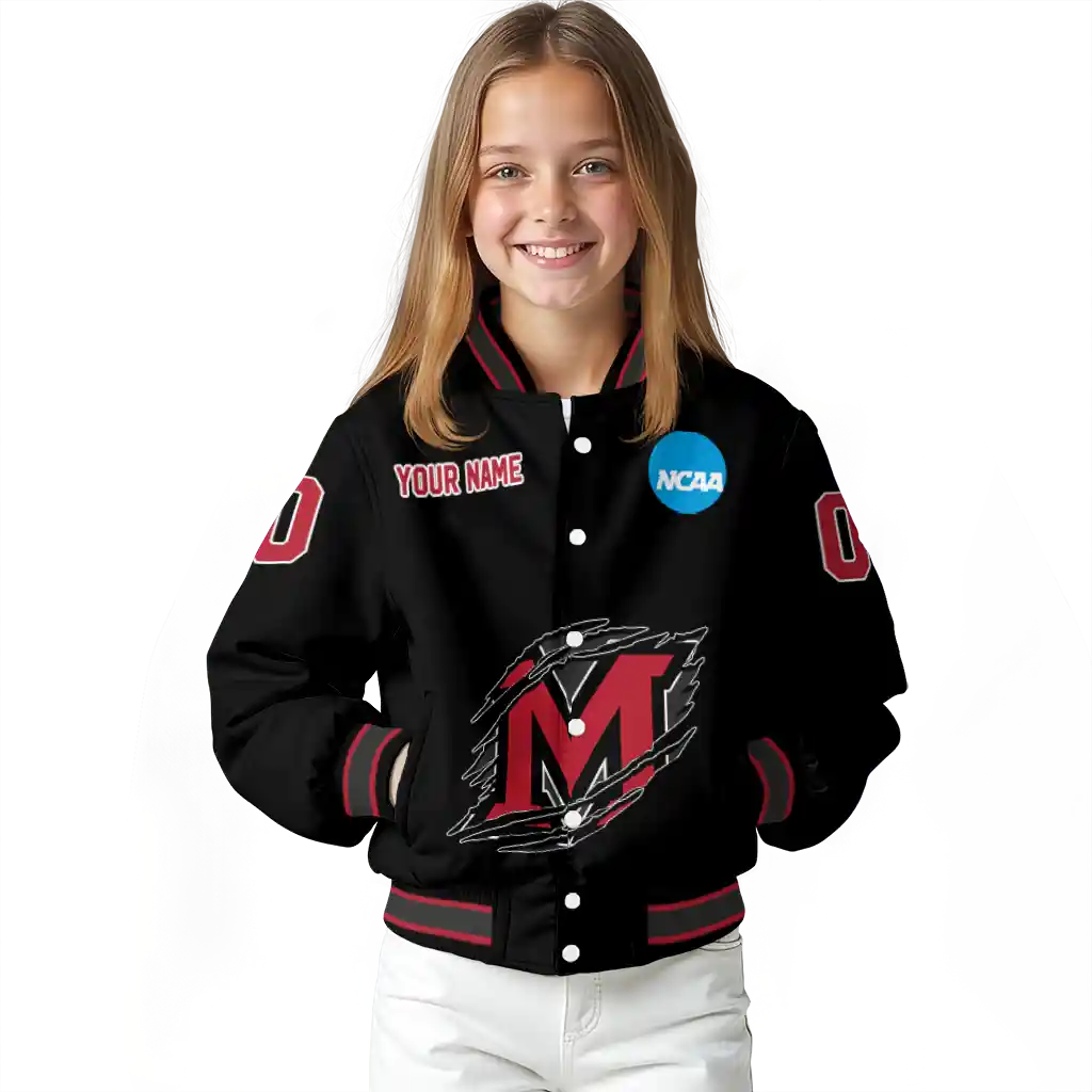 customized miami redhawks claw shred black varsity jacket top rated customized miami redhawks claw shred black varsity jacket top rated